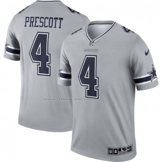 Maglia NFL Legend Dallas Cowboys Dak Prescott Inverted Legend Grigio