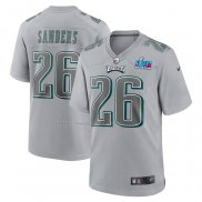 Maglia NFL Game Philadelphia Eagles Miles Sanders Super Bowl Lvii Patch Atmosphere Fashion Grigio