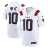 Maglia NFL Game New England Patriots Drake Maye 2024 NFL Draft First Round Pick Bianco