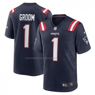 Maglia NFL Game New England Patriots Number 1 Groom Blu