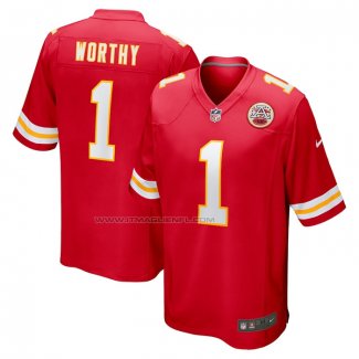 Maglia NFL Game Kansas City Chiefs Xavier Worthy 2024 NFL Draft First Round Pick Rosso