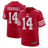 Maglia NFL Game San Francisco 49ers Ricky Pearsall 2024 NFL Draft First Round Pick Rosso