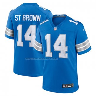 Maglia NFL Game Detroit Lions Amon-ra St. Brown Blu2