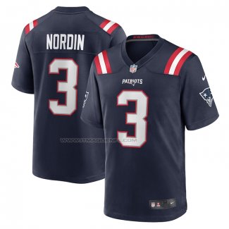 Maglia NFL Game New England Patriots Quinn Nordin Blu