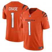 Maglia NFL Limited Cincinnati Bengals Ja'marr Chase Vapor F.U.S.E. Arancione