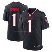 Maglia NFL Game Houston Texans Number 1 Groom Blu