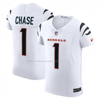 Maglia NFL Elite Cincinnati Bengals Ja Marr Chase Vapor F.U.S.E. Bianco