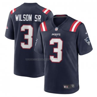 Maglia NFL Game New England Patriots Mack Wilson Sr Blu