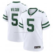 Maglia NFL Game New York Jets Garrett Wilson 5 Bianco