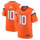 Maglia NFL Game Denver Broncos Bo Nix 2024 NFL Draft First Round Pick Arancione